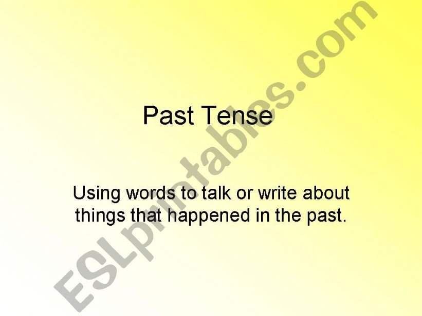 Past tense made easy powerpoint