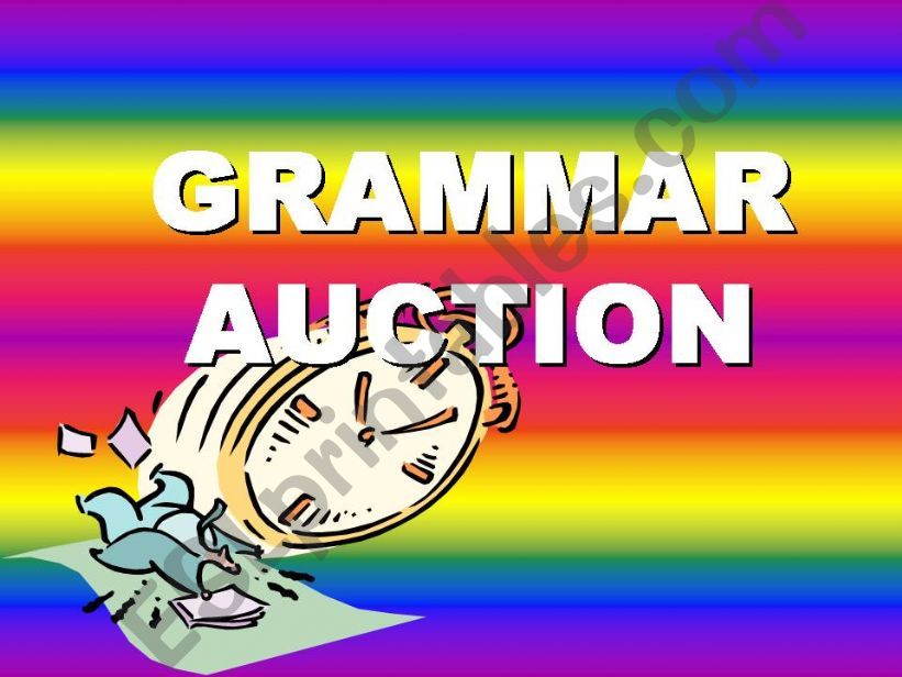 GRAMMAR AUCTION PRESENT TENSES