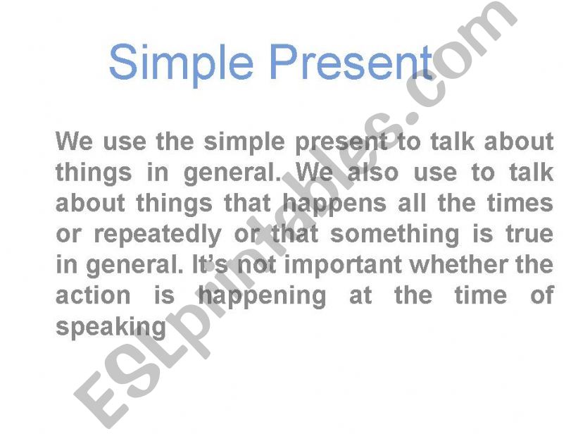 Simple Present  powerpoint