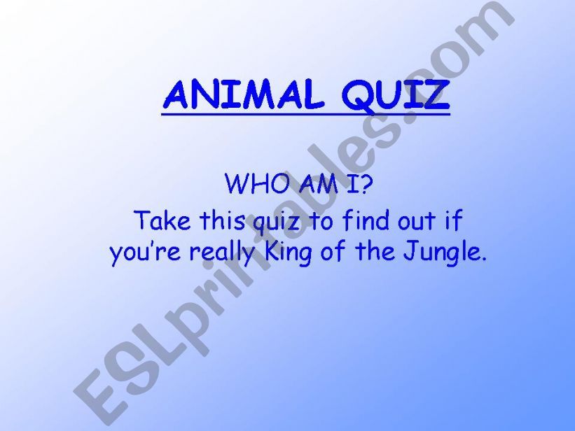 Animal quiz powerpoint