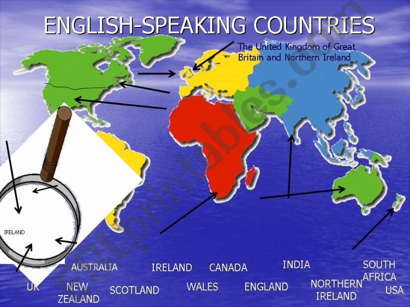 English-speaking countries 1 powerpoint