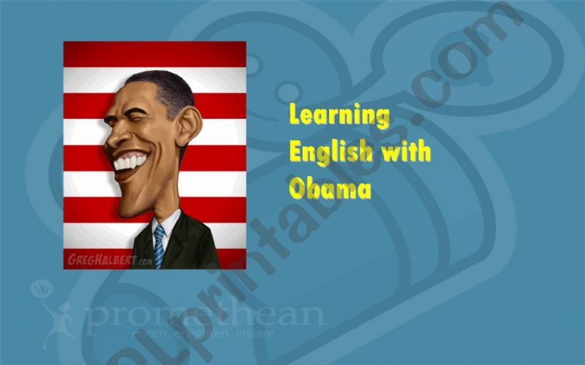 Learning English with Obama powerpoint