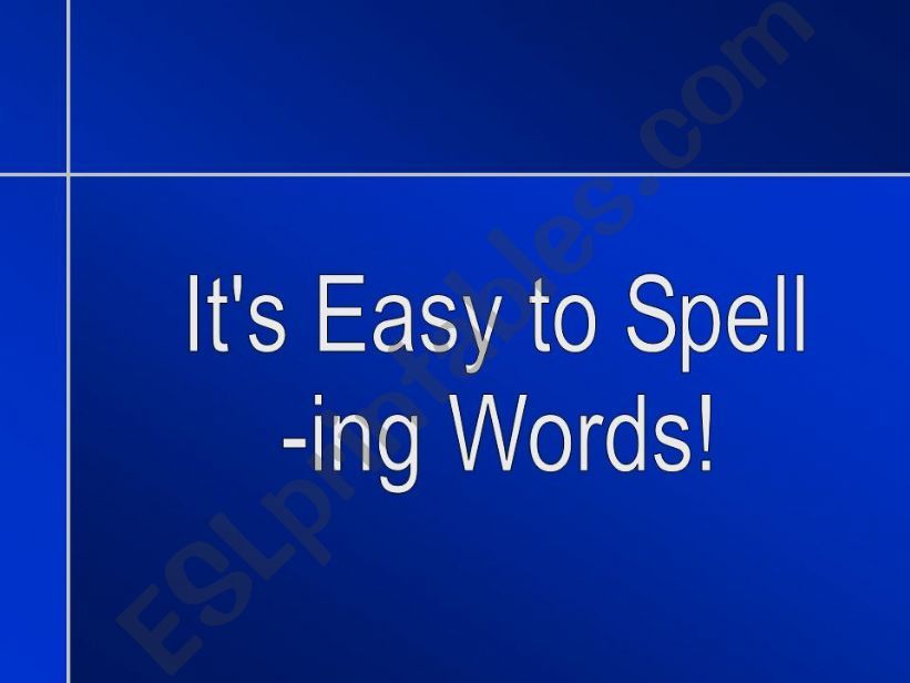 Spelling -ing Words powerpoint