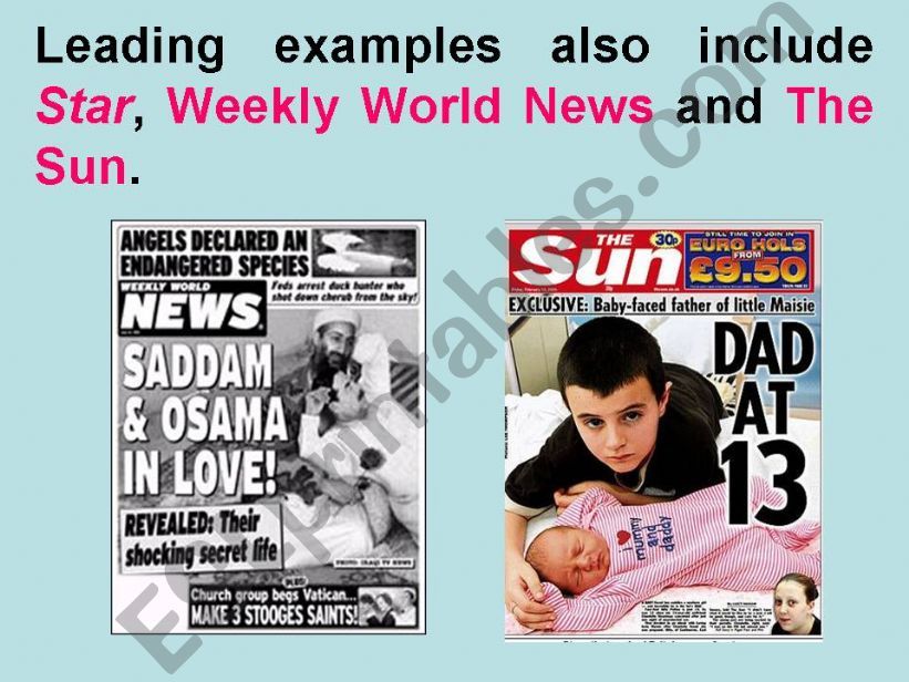 TABLOIDS (2 of 2) powerpoint