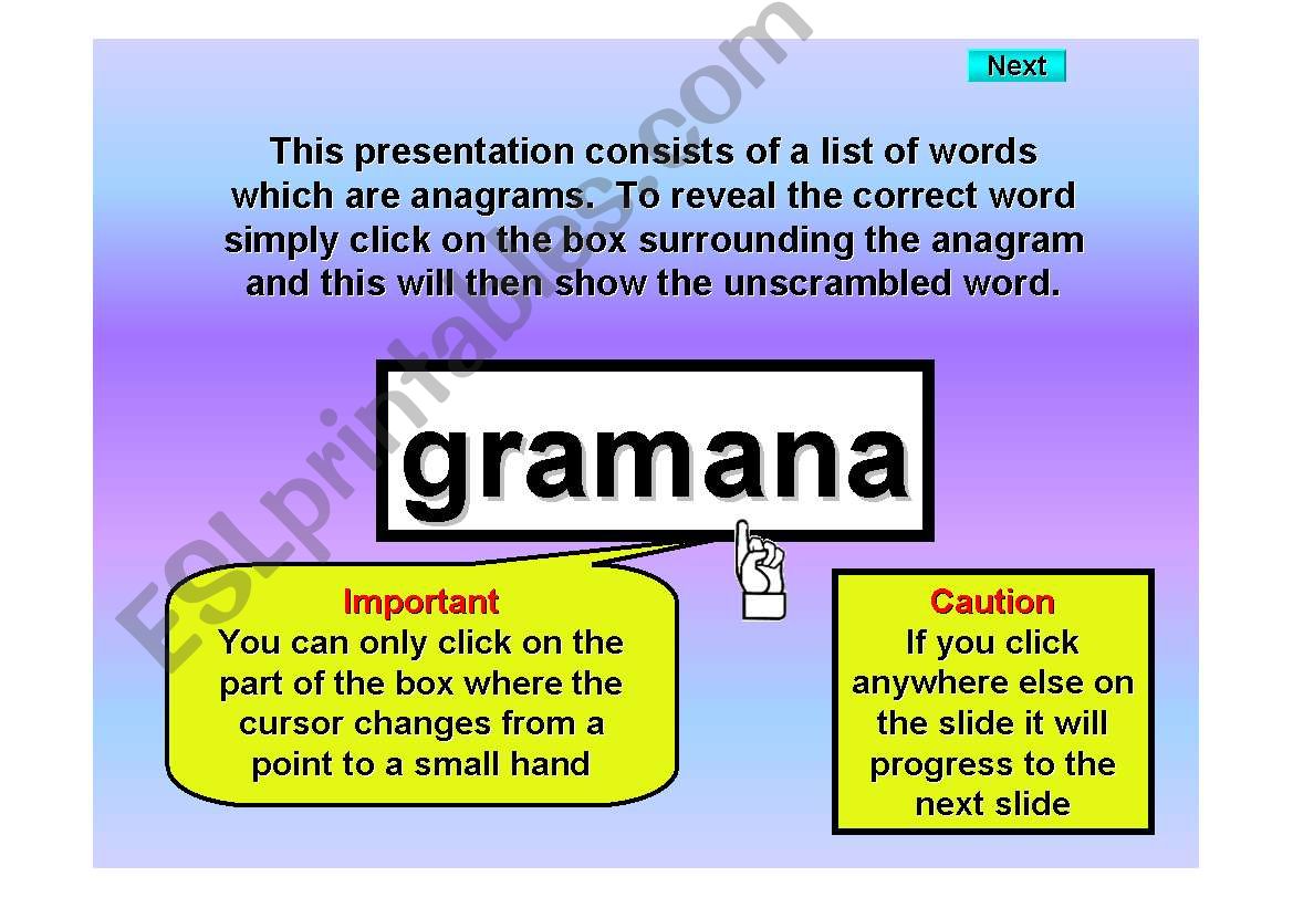 fruit - anagrams powerpoint