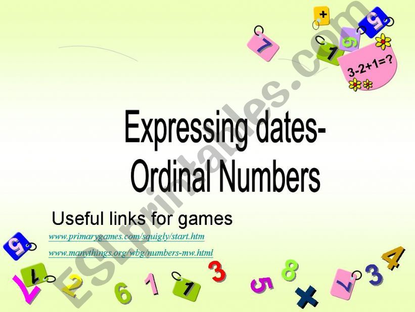 ordinal number powerpoint