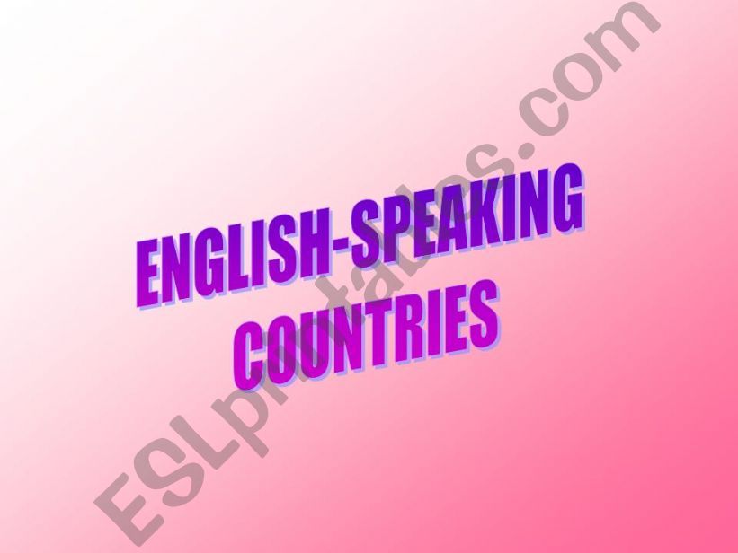 English speaking countries powerpoint