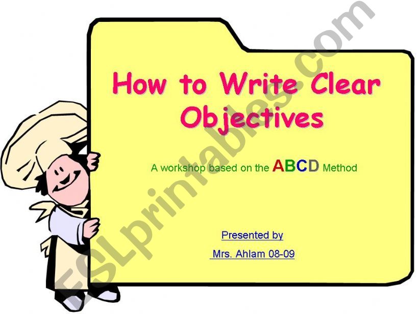 Objective Writing Workshop powerpoint