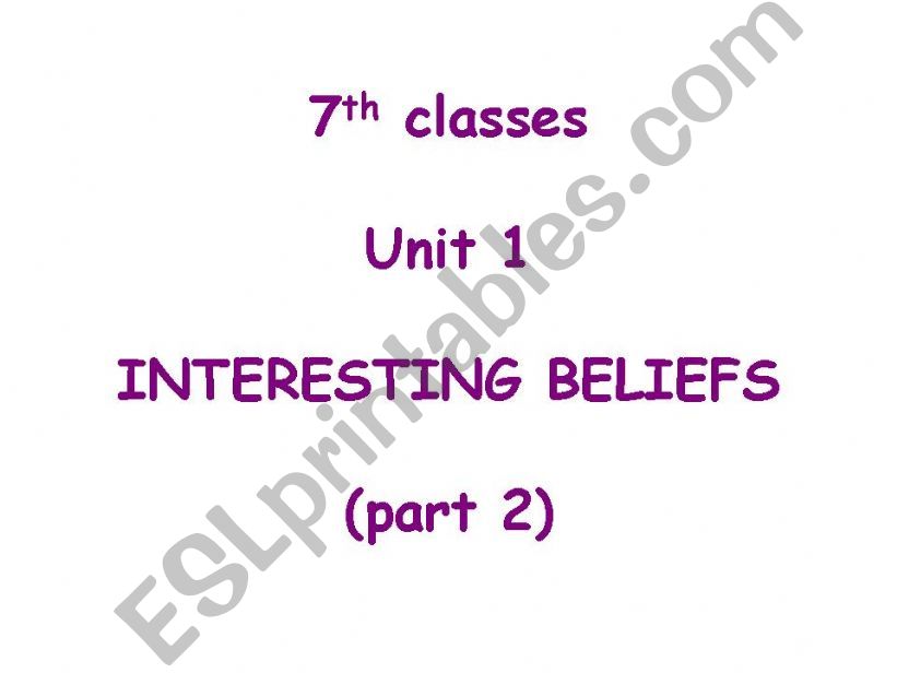 interesting beliefs powerpoint