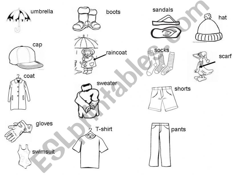 CLOTHING PICTIONARY powerpoint