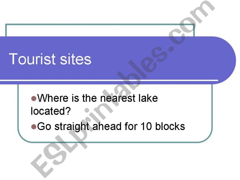 TOURIST SITE DIRECTIONS powerpoint