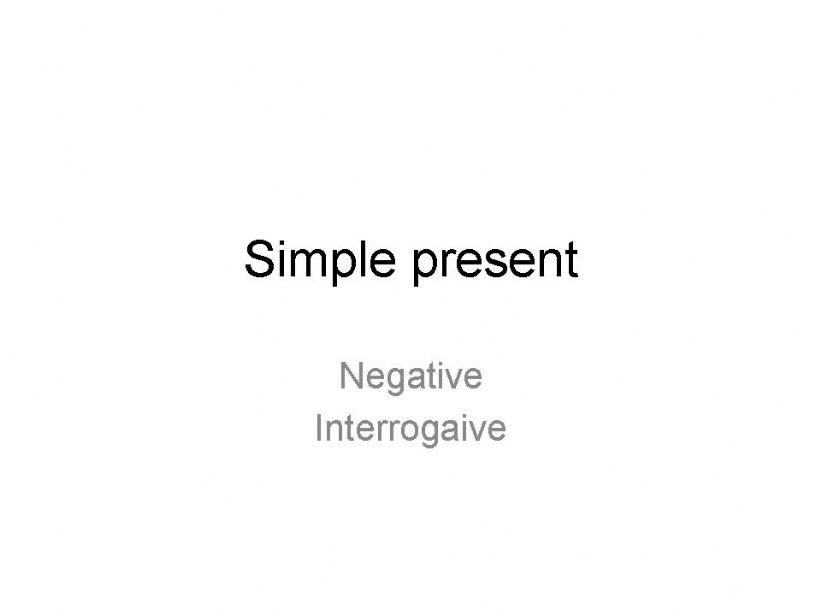 simple present negativeALX powerpoint