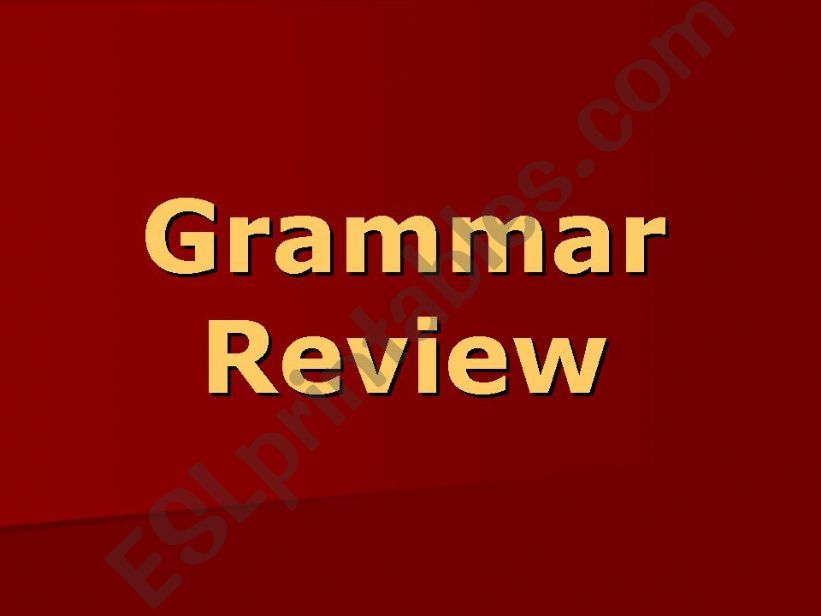 Grammar Review powerpoint