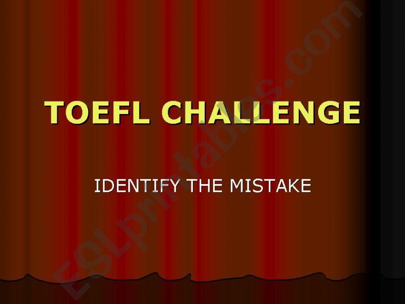 TOEFL CHALLENGE powerpoint