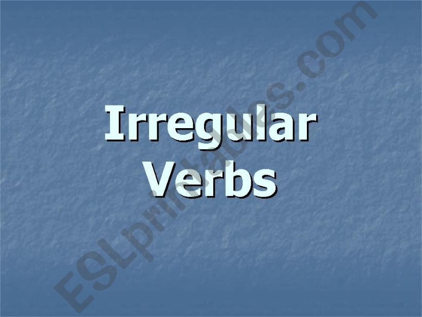 Irregular Verbs powerpoint