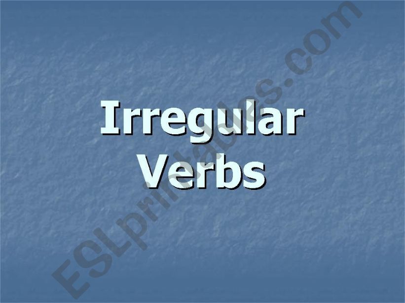 Irregular Verbs powerpoint