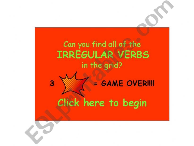 irregular verbs game powerpoint