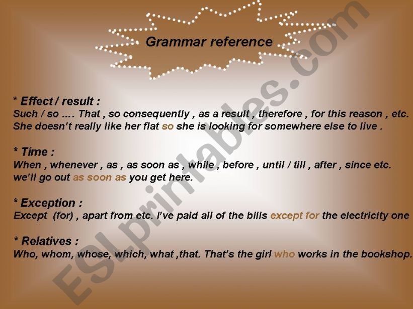linking words and listing ideas