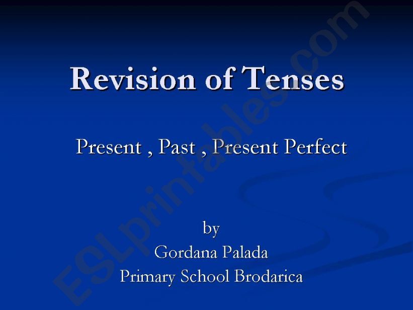 Revision of Tenses (Part 1) powerpoint