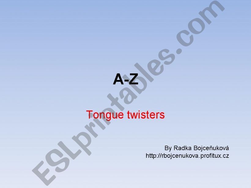 A-Z Tongue Twisters powerpoint