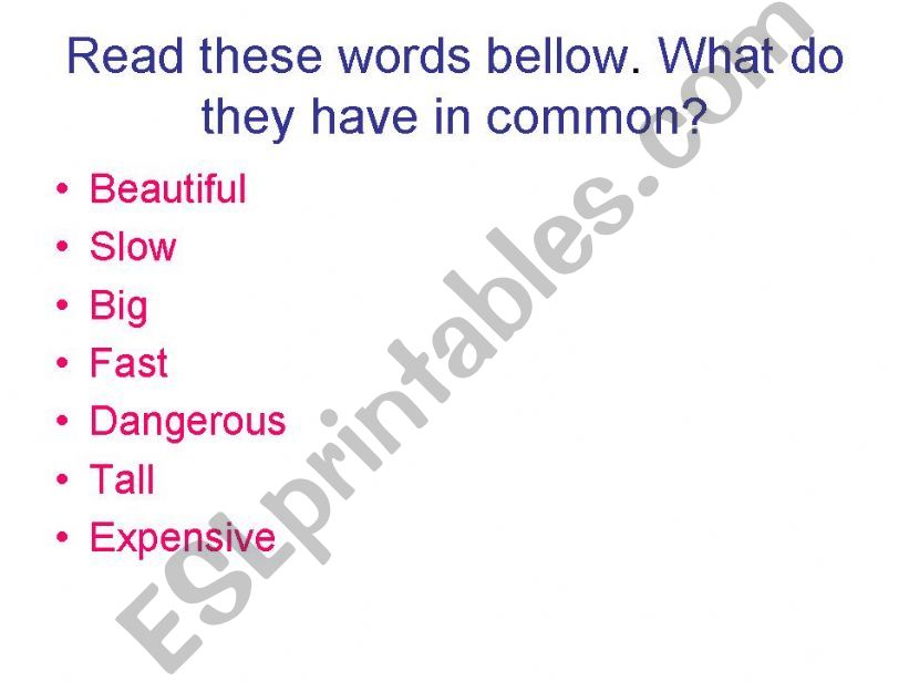 Degrees of adjectives powerpoint