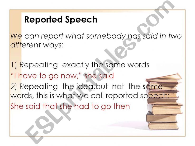 reported speech powerpoint