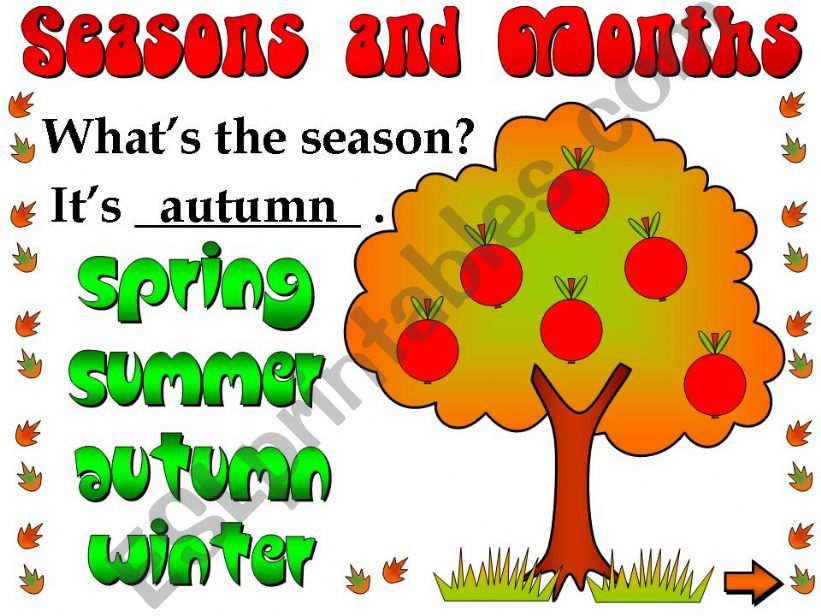 Seasons and Months - game powerpoint