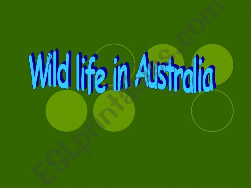 Wild life in Australia powerpoint