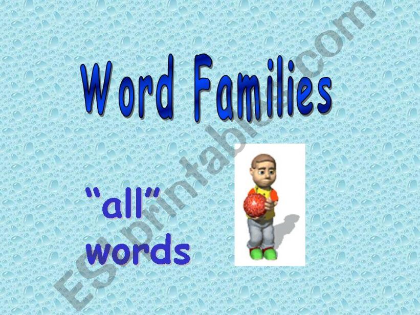 Word Families: -all words part 1