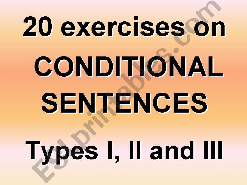 EXERCISES ON CONDITIONAL SENTENCES
