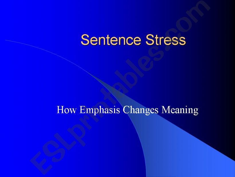 Sentence Stress powerpoint