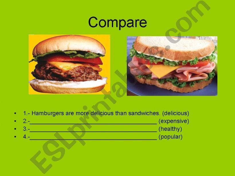 COMPARING FOODS powerpoint