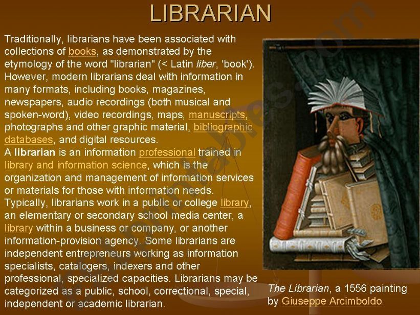 professions. librarian powerpoint