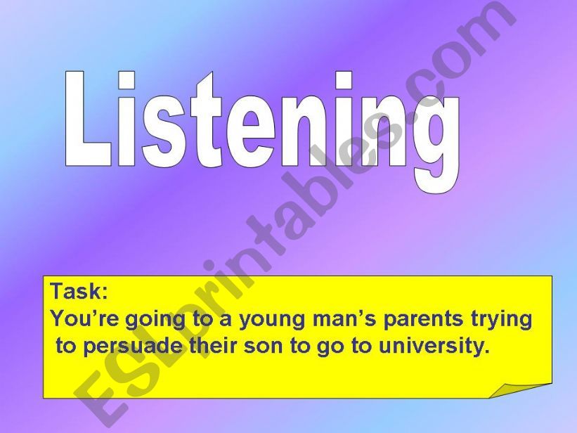 Persuading - Listening task powerpoint