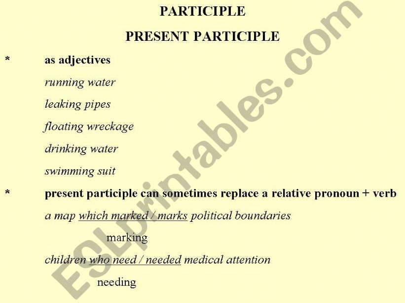 participles powerpoint