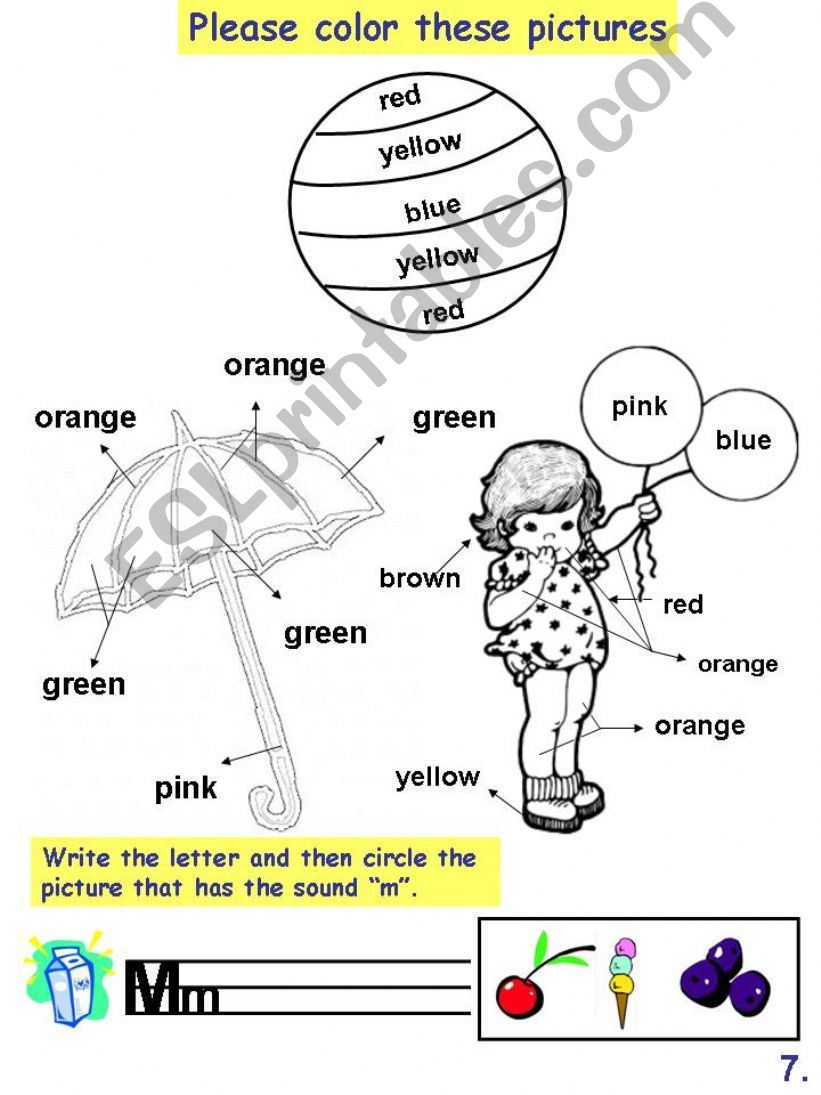 a sheet for practicing color powerpoint