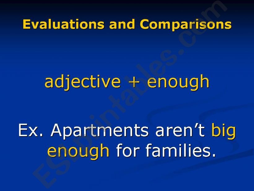 Evaluations and Comparisons powerpoint