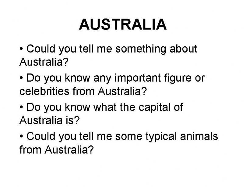 Australia first part powerpoint