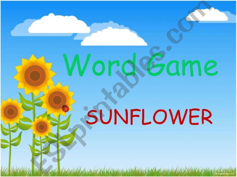 Word Game: Sunflower powerpoint