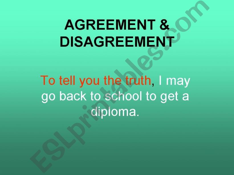 Agreement and Disagreement powerpoint