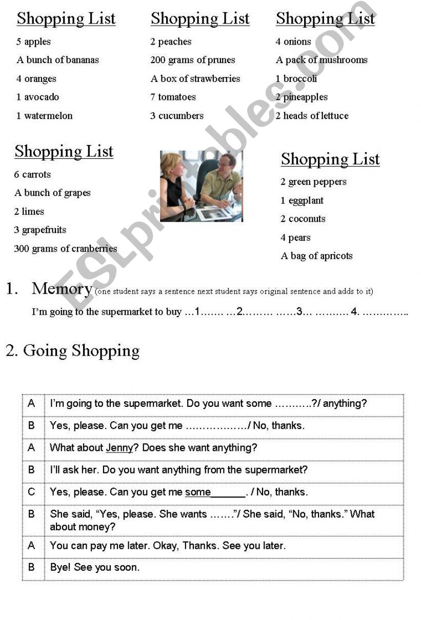 going shopping powerpoint