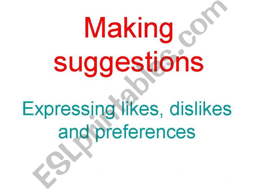 making suggestions powerpoint