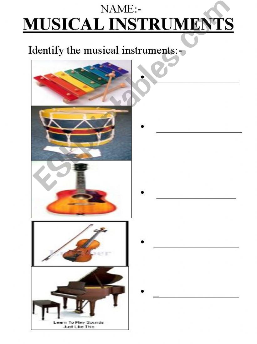 Identify the Musical Instruments