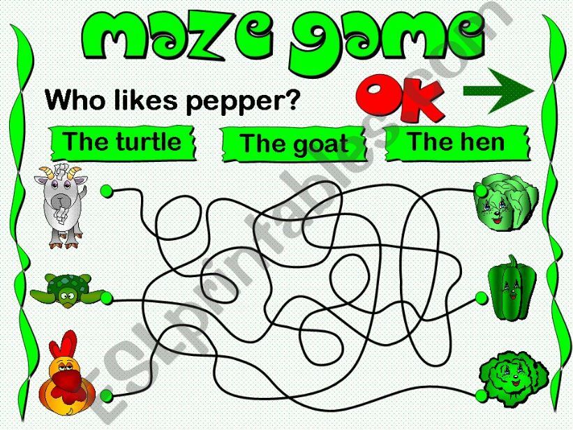 Maze Game (fruit, vegetables, animals)