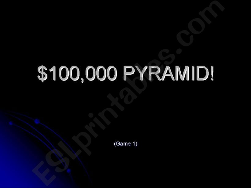 $100,000 Pyramid Game! powerpoint