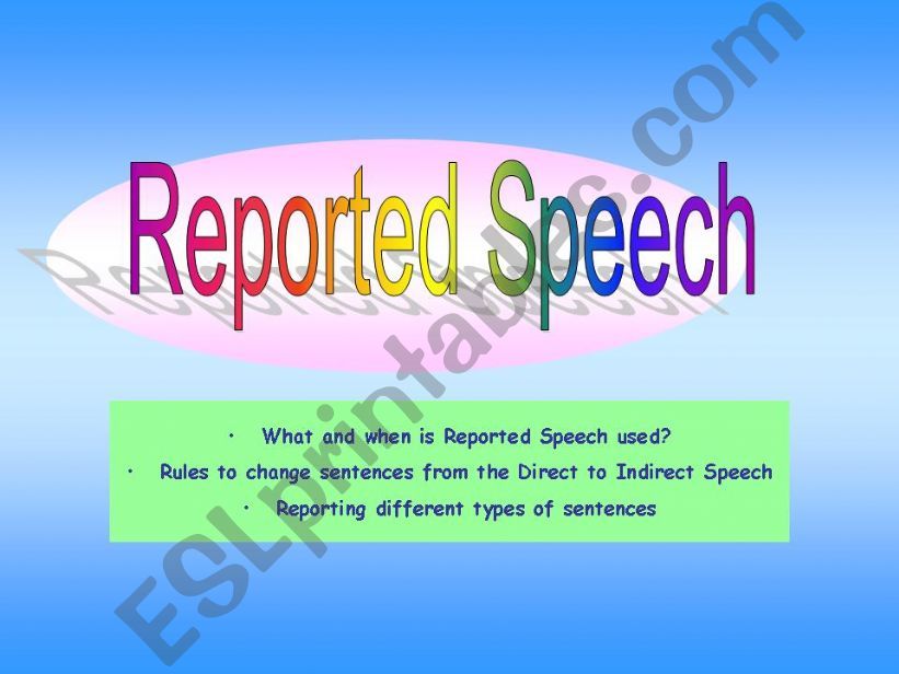 Reported Speech powerpoint