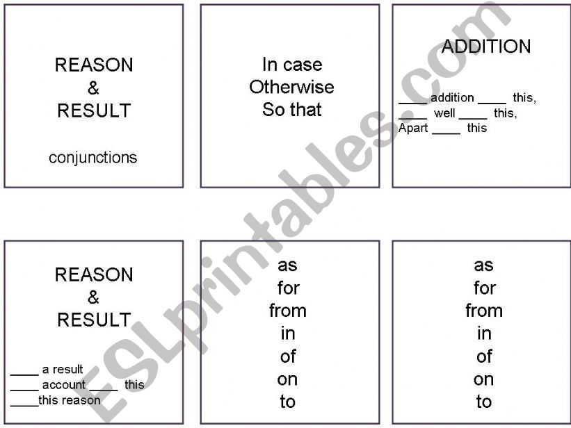 conjunctions memory game powerpoint