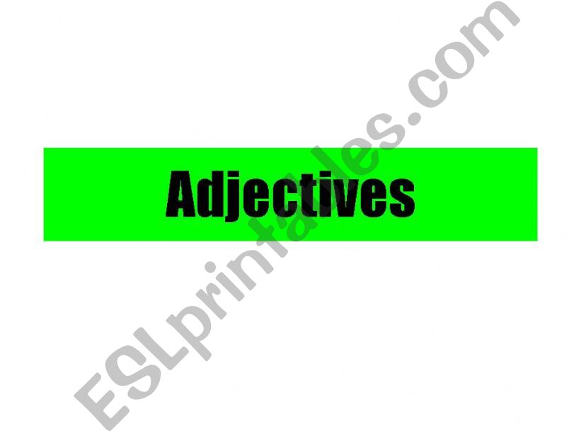 ADJECTIVES powerpoint