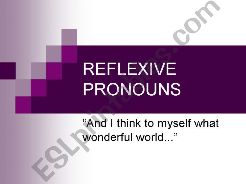 Reflexive Pronouns powerpoint