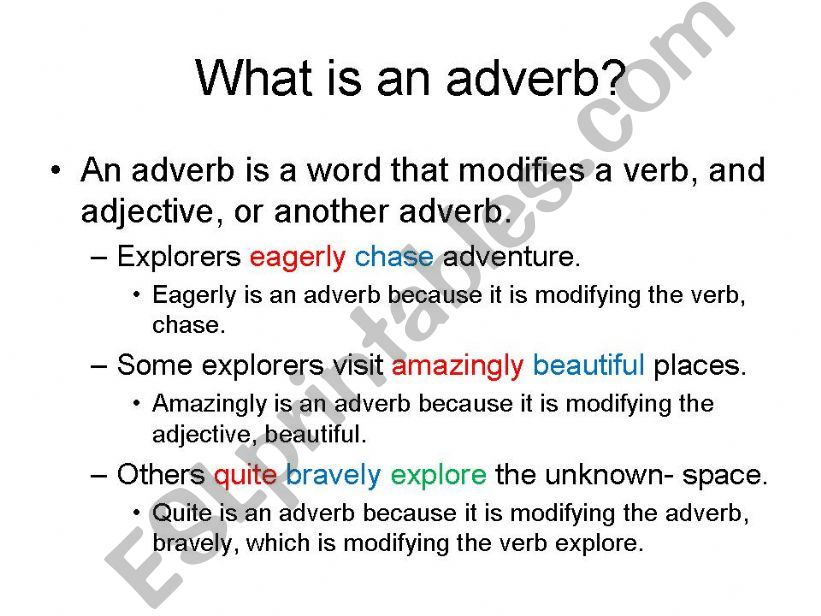 Adverbs definition powerpoint